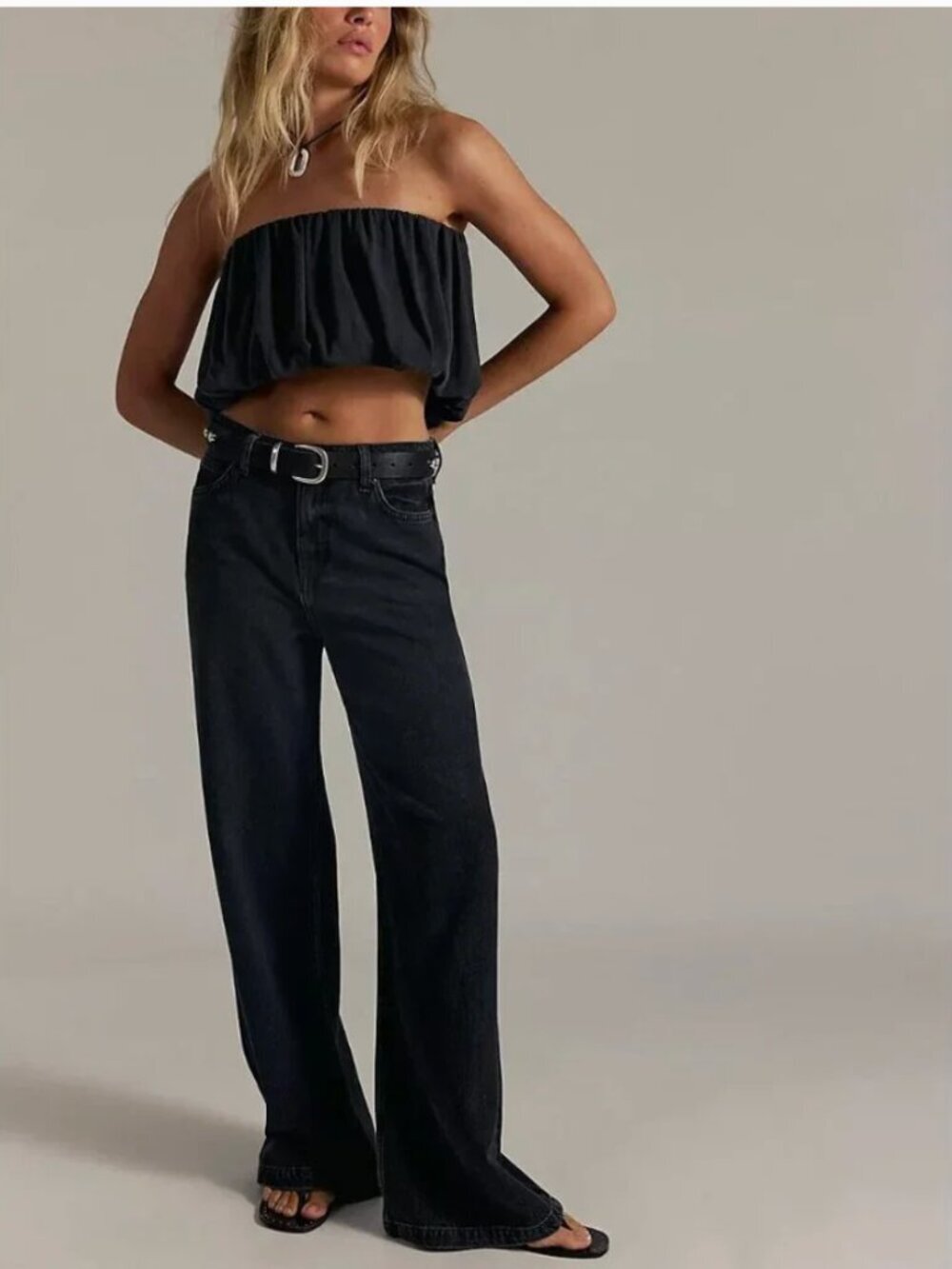 FREE PEOPLE NWT We The Free Stride Straight 'n Wide Jeans / Miles To Go